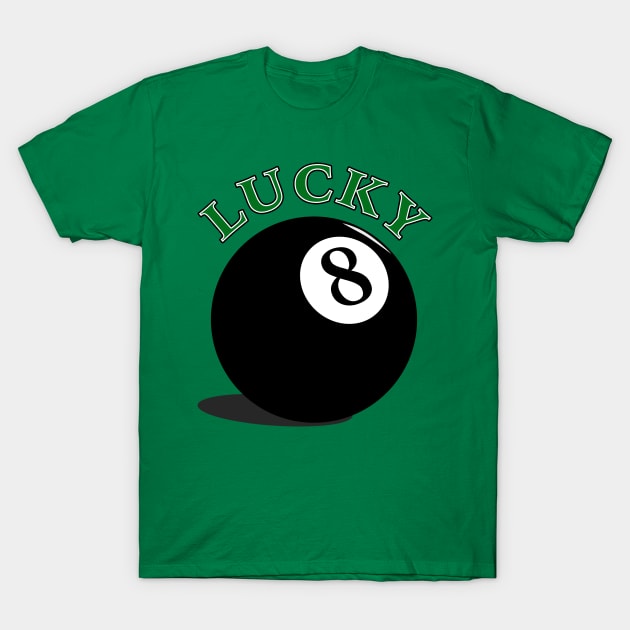 Lucky 8 Ball T-Shirt by GeekySagittarius